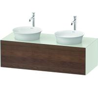 Duravit White Tulip, meuble sous-lavabo mural, largeur 1300 x profondeur 550mm, avec 1x tiroir, avec technologie tip-on, WT4978B7736, WT4978B7736, Colorazione: Corpo: Bianco seta opaco, Fronte: Noce a