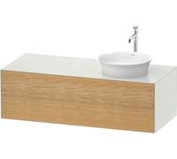 Duravit White Tulip, meuble sous-lavabo mural, largeur 1300 x profondeur 550mm, avec 1x tiroir, avec technologie tip-on, WT4977RH536, WT4977RH536, Colorazione: Corpo: bianco satinato, frontale: rovere