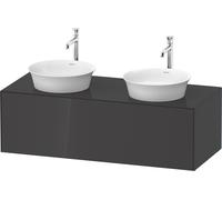 Duravit White Tulip, meuble sous-lavabo mural, largeur 1300 x profondeur 550mm, avec 1x tiroir, avec technologie tip-on, WT4978BH1H1, WT4978BH1H1, Colorazione: Grafite alta lucentezza