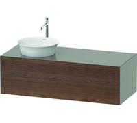 Duravit White Tulip, meuble sous-lavabo mural, largeur 1300 x profondeur 550mm, avec 1x tiroir, avec technologie tip-on, WT4977L7792, WT4977L7792, Colorazione: Corpo: grigio seta opaco, frontale: noce