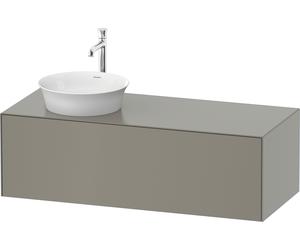 Duravit White Tulip, meuble sous-lavabo mural, largeur 1300 x profondeur 550mm, avec 1x tiroir, avec technologie tip-on, WT4977L9292, WT4977L9292, Colorazione: Grigio pietra Vernice opaca Seta opaco