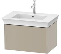 Duravit White Tulip, meuble sous-lavabo mural, largeur 684 x profondeur 458mm, avec 1x tiroir, avec technologie tip-on, WT424106060, WT424106060, Colorazione: Taupe seta opaco laccato opaco