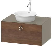 Duravit White Tulip, meuble sous-lavabo mural, largeur 800 x profondeur 550mm, avec 1x coulissant, avec poignée, WT4980077H2, WT4980077H2, Colorazione: Corpo: grigio pietra lucido, frontale: noce amer