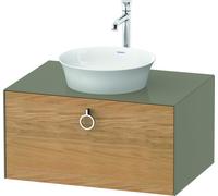 Duravit White Tulip, meuble sous-lavabo mural, largeur 800 x profondeur 550mm, avec 1x coulissant, avec poignée, WT49800H5H2, WT49800H5H2, Colorazione: Corpo: grigio pietra lucido, frontale: rovere na