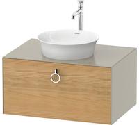 Duravit White Tulip, meuble sous-lavabo mural, largeur 800 x profondeur 550mm, avec 1x coulissant, avec poignée, WT49800H560, WT49800H560, Colorazione: Corpo: opaco seta taupe, frontale: massello di q