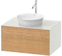 Duravit White Tulip, meuble sous-lavabo mural, largeur 800 x profondeur 550mm, avec 1x tiroir, avec technologie tip-on, WT49750H536, WT49750H536, Colorazione: Corpo: bianco satinato, frontale: rovere