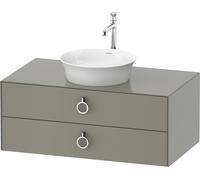Duravit White Tulip, meuble sous-lavabo suspendu, largeur 1000 x profondeur 550mm, avec 2 tiroirs, avec poignée, WT499109292, WT499109292, Colorazione: Grigio pietra Vernice opaca Seta opaco