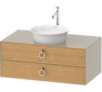 Duravit White Tulip, meuble sous-lavabo suspendu, largeur 1000 x profondeur 550mm, avec 2 tiroirs, avec poignée, WT49910H560, WT49910H560, Colorazione: Corpo: opaco seta taupe, frontale: massello di q