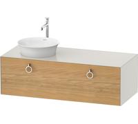 Duravit White Tulip, meuble sous-lavabo suspendu, largeur 1300 x profondeur 550mm, avec 1x coulissant, avec poignée, WT4982LH539, WT4982LH539, Colorazione: Corpo: bianco nordico satinato, frontale: ro