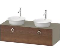 Duravit White Tulip, meuble sous-lavabo suspendu, largeur 1300 x profondeur 550mm, avec 1x coulissant, avec poignée, WT4983B77H2, WT4983B77H2, Colorazione: Corpo: grigio pietra lucido, frontale: noce