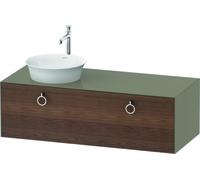 Duravit White Tulip, meuble sous-lavabo suspendu, largeur 1300 x profondeur 550mm, avec 1x coulissant, avec poignée, WT4982L77H2, WT4982L77H2, Colorazione: Corpo: grigio pietra lucido, frontale: noce