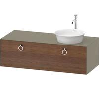 Duravit White Tulip, meuble sous-lavabo suspendu, largeur 1300 x profondeur 550mm, avec 1x coulissant, avec poignée, WT4982R77H2, WT4982R77H2, Colorazione: Corpo: grigio pietra lucido, frontale: noce