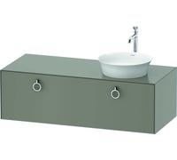 Duravit White Tulip, meuble sous-lavabo suspendu, largeur 1300 x profondeur 550mm, avec 1x coulissant, avec poignée, WT4982R9292, WT4982R9292, Colorazione: Grigio pietra Vernice opaca Seta opaco
