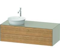 Duravit White Tulip, meuble sous-lavabo suspendu, largeur 1300 x profondeur 550mm, avec 2 tiroirs, avec technologie tip-on, WT4987LH560, WT4987LH560, Colorazione: Corpo: opaco seta taupe, frontale: ma