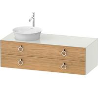 Duravit White Tulip, meuble sous-lavabo suspendu, largeur 1300 x profondeur 550mm, avec 2 tiroirs, avec poignée, WT4992LH536, WT4992LH536, Colorazione: Corpo: bianco satinato, frontale: rovere natural