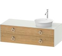 Duravit White Tulip, meuble sous-lavabo suspendu, largeur 1300 x profondeur 550mm, avec 2 tiroirs, avec poignée, WT4992RH536, WT4992RH536, Colorazione: Corpo: bianco satinato, frontale: rovere natural