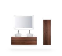 Duravit White Tulip, meuble sous-lavabo suspendu, largeur 1300 x profondeur 550mm, avec 2 tiroirs, avec technologie tip-on, WT4988B7736, WT4988B7736, Colorazione: Corpo: Bianco seta opaco, Fronte: Noc