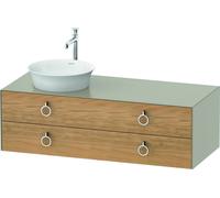 Duravit White Tulip, meuble sous-lavabo suspendu, largeur 1300 x profondeur 550mm, avec 2 tiroirs, avec poignée, WT4992LH560, WT4992LH560, Colorazione: Corpo: opaco seta taupe, frontale: massello di q