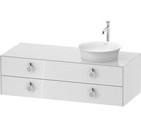 Duravit White Tulip, meuble sous-lavabo suspendu, largeur 1300 x profondeur 550mm, avec 2 tiroirs, avec poignée, WT4992R8585, WT4992R8585, Colorazione: Laccato lucido bianco