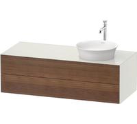 Duravit White Tulip, meuble sous-lavabo suspendu, largeur 1300 x profondeur 550mm, avec 2 tiroirs, avec technologie tip-on, WT4987R7736, WT4987R7736, Colorazione: Corpo: Bianco seta opaco, Fronte: Noc