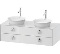 Duravit White Tulip, meuble sous-lavabo suspendu, largeur 1300 x profondeur 550mm, avec 2 tiroirs, avec poignée, WT4993B8585, WT4993B8585, Colorazione: Laccato lucido bianco