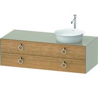 Duravit White Tulip, meuble sous-lavabo suspendu, largeur 1300 x profondeur 550mm, avec 2 tiroirs, avec poignée, WT4992RH560, WT4992RH560, Colorazione: Corpo: opaco seta taupe, frontale: massello di q