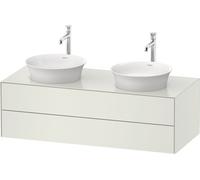 Duravit White Tulip, meuble sous-lavabo suspendu, largeur 1300 x profondeur 550mm, avec 2 tiroirs, avec technologie tip-on, WT4988B3636, WT4988B3636, Colorazione: Laccato bianco seta opaco