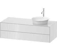 Duravit White Tulip, meuble sous-lavabo suspendu, largeur 1300 x profondeur 550mm, avec 2 tiroirs, avec technologie tip-on, WT4987R8585, WT4987R8585, Colorazione: Laccato lucido bianco