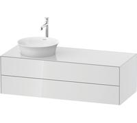 Duravit White Tulip, meuble sous-lavabo suspendu, largeur 1300 x profondeur 550mm, avec 2 tiroirs, avec technologie tip-on, WT4987L8585, WT4987L8585, Colorazione: Laccato lucido bianco