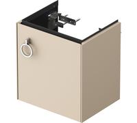 Duravit White Tulip, meuble sous-lavabo suspendu, largeur 384 x profondeur 298mm, avec 1x arrêt de porte à droite, avec poignée, WT4250R6060, WT4250R6060, Colorazione: Taupe seta opaco laccato opaco