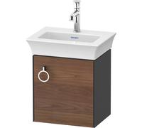 Duravit Tulip bianco, mobile lavabo sospeso, larghezza 384 x profondità 298 mm, con 1x fermaporta a destra, con maniglia, WT4250R, Colorazione: Corpo: grafite satinata, frontale: noce americano massiccio