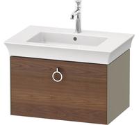 Duravit White Tulip, meuble sous-lavabo suspendu, largeur 684 x profondeur 458mm, avec 1x coulissant, avec poignée, WT4251077H2, WT4251077H2, Colorazione: Corpo: grigio pietra lucido, frontale: noce a