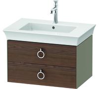 Duravit White Tulip, meuble sous-lavabo suspendu, largeur 684 x profondeur 458mm, avec 2 tiroirs, avec poignée, WT4351077H2, WT4351077H2, Colorazione: Corpo: grigio pietra lucido, frontale: noce ameri