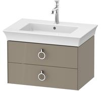 Duravit White Tulip, meuble sous-lavabo suspendu, largeur 684 x profondeur 458mm, avec 2 tiroirs, avec poignée, WT43510H2H2, WT43510H2H2, Colorazione: Grigio pietra lucido