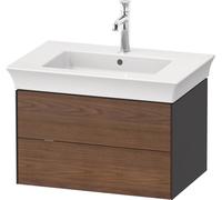Duravit White Tulip, meuble sous-lavabo suspendu, largeur 684 x profondeur 458mm, avec 2 tiroirs, avec technologie tip-on, WT434107758, WT434107758, Colorazione: Corpo: grafite satinata, frontale: noc