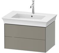 Duravit White Tulip, meuble sous-lavabo suspendu, largeur 684 x profondeur 458mm, avec 2 tiroirs, avec technologie tip-on, WT434109292, WT434109292, Colorazione: Grigio pietra Vernice opaca Seta opaco