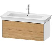 Duravit White Tulip, meuble sous-lavabo suspendu, largeur 984 x profondeur 458mm, avec 2 tiroirs, avec technologie tip-on, WT43420H585, WT43420H585, Colorazione: Corpo: bianco lucido, fronte: rovere m