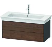 Duravit White Tulip, meuble sous-lavabo suspendu, largeur 984 x profondeur 458mm, avec 2 tiroirs, avec technologie tip-on, WT434207758, WT434207758, Colorazione: Corpo: grafite satinata, frontale: noc