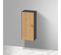 Mobiletto Duravit Tulip bianco a mezza altezza, larghezza 400 x profondità 240 mm, 1 battuta a sinistra con maniglia, WT1323L, Colorazione: Corpo: grafite lucida, fronte: quercia natura massiccia - WT1323LH5H1