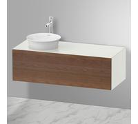 Duravit White Tulip, meuble sous-lavabo mural, largeur 1300 x profondeur 550mm, avec 1x tiroir, avec technologie tip-on, WT4977L7739, WT4977L7739, Colorazione: Corpo: bianco nordico satinato, frontale