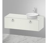 Duravit White Tulip, meuble sous-lavabo suspendu, largeur 1300 x profondeur 550mm, avec 1x coulissant, avec poignée, WT4982R3636, WT4982R3636, Colorazione: Laccato bianco seta opaco