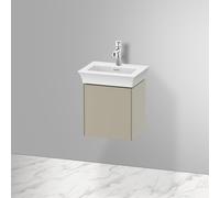 Duravit Tulip bianco, mobile lavabo sospeso, larghezza 384 x profondità 298 mm, con 1x fermaporta a sinistra, con tecnologia tip-on, WT4240L, Colorazione: Taupe seta opaco laccato opaco