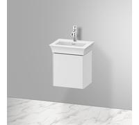 Duravit Tulip bianco, mobile lavabo sospeso, larghezza 384 x profondità 298 mm, con 1x fermaporta a sinistra, con tecnologia tip-on, WT4240L, Colorazione: Laccato lucido bianco