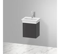 Duravit Tulip bianco, mobile lavabo sospeso, larghezza 384 x profondità 298 mm, con 1x fermaporta a sinistra, con tecnologia tip-on, WT4240L, Colorazione: Grafite alta lucentezza - WT4240LH1H1