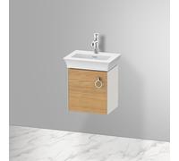 Duravit White Tulip, meuble sous-lavabo suspendu, largeur 384 x profondeur 298mm, avec 1x arrêt de porte à gauche, avec poignée, WT4250LH539, WT4250LH539, Colorazione: Corpo: bianco nordico satinato, 