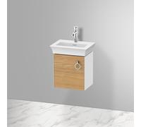 Duravit White Tulip, meuble sous-lavabo suspendu, largeur 384 x profondeur 298mm, avec 1x arrêt de porte à gauche, avec poignée, WT4250LH585, WT4250LH585, Colorazione: Corpo: bianco lucido, fronte: ro