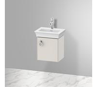 Duravit Tulip bianco, mobile lavabo sospeso, larghezza 384 x profondità 298 mm, con 1x fermaporta a destra, con maniglia, WT4250R, Colorazione: Nordic White laccato opaco seta bianco nordico