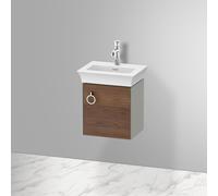 Duravit White Tulip, meuble sous-lavabo suspendu, largeur 384 x profondeur 298mm, avec 1x arrêt de porte à droite, avec poignée, WT4250R7792, WT4250R7792, Colorazione: Corpo: grigio seta opaco, fronta
