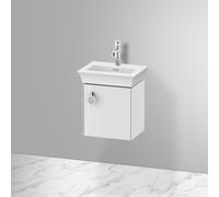 Duravit Tulip bianco, mobile lavabo sospeso, larghezza 384 x profondità 298 mm, con 1x fermaporta a destra, con maniglia, WT4250R, Colorazione: Laccato lucido bianco