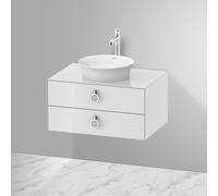 Duravit White Tulip, meuble sous-lavabo suspendu, largeur 800 x profondeur 550mm, avec 2 tiroirs, avec poignée, WT499008585, WT499008585, Colorazione: Laccato lucido bianco